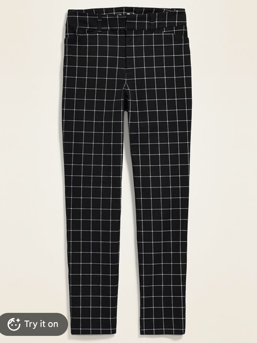 Old Navy Pixie High Rise Black White Pants Size 8 Petite